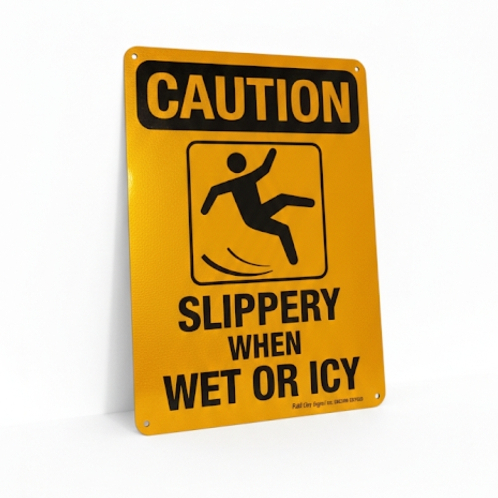 Caution Slippery Sign